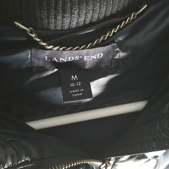 Navy Lands End Down Jacket- Check Out the Stitching! - Picture 4 of 5